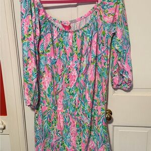 Lilly Pulitzer Pink and Blue Skort Romper xl new